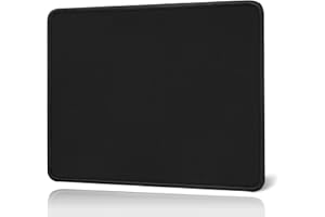 Rcege Duża podkładka pod mysz na biurko – 27 x 21 cm, podkładka pod mysz dla graczy z przyszytymi krawędziami, antypoślizgowa podkładka, mata na biurko pod klawiaturę i mysz (kolor czarny, 10,63 x