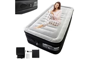 ACXIN Cama de invitados hinchable colchón de aire autoinflable, incluye bomba de aire y bolsa de transporte para acampada/casa, 187 x 90 x 46 cm, colchón hinchable para 1 persona, hasta 300 kg, color