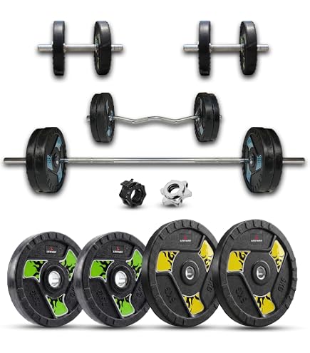 Buy Leeway 30kg Combo | Home Gym Set for Men | Barbell Rod with
