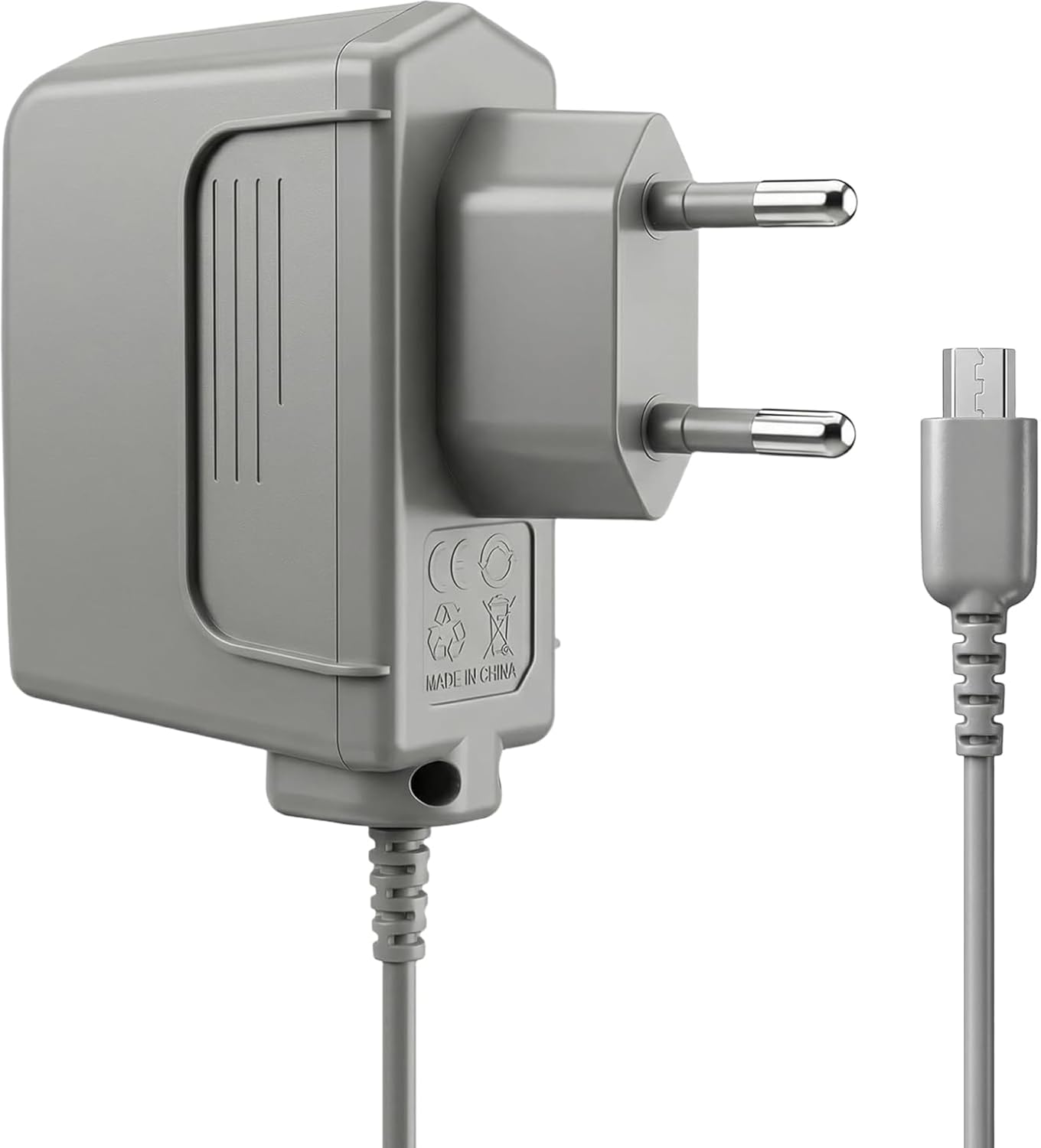 FLLAGG20 | 1 x oplader compatibel met Nintendo DS Lite | grijs, kabel 1,2 m, eurostekker | compact, licht, 450 mA, 5,2 V | geschikt voor onderweg, accessoires voor console Charger Power Adapter