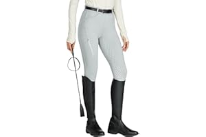 Willit Women's Horse Riding Pants Full Seat Silicone Equestrian Breeches Horseback Schooling Tights Zipper Pockets