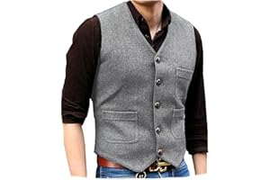 Solovedress Mens Vintage Classic Wolle Anzugweste Formale Regular Fit Weste Anzug Weste für Hochzeit Groomsmen