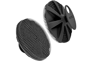 INNERNEED Estropajo corporal de silicona suave de grado alimenticio, cepillo de ducha, cepillo de limpieza de manos para la piel, exfoliación suave y buena espuma, color negro