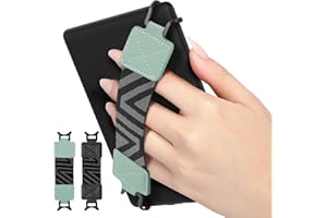 MoKo Handschlaufe für Kindle eReaders Fire Tablet Kindle E-Book Tablet/Kobo/Voyaga/Lenovo/Sony, Handschlaufe, leicht und vielseitig, mit hoher Elastizität, 2 Stück, Schwarz & Minzgrün