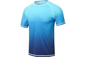 YuKaiChen Men's Rash Vest UPF 50+ Rash Guards Short Sleeve Swim Shirts