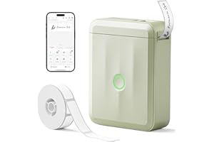 NIIMBOT Namensaufkleber Etikettendrucker, D110 Bluetooth Etikettiergerät, mit wasserdichte Etiketten 155 Stück/Rolle, Für Zuhause Büro Schule Kindergarten