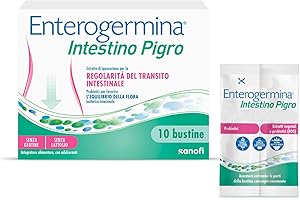 Enterogermina Intestino Pigro, Fermenti Lattici Probiotici, Prebiotici per Adulti - Integratori a base di Probiotici ed Estratti Vegetali per Stitichezza (10 Bustine Gusto Frutti di Bosco)