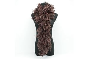 ALMACENES CASA ANGEL BOA DE PLUMAS DE PAVO TINTADAS COLORES LISOS, 190cm/80gr (MARRÓN)