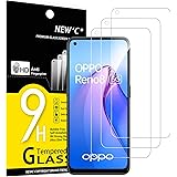 NEW'C 3 Pezzi, Vetro Temperato per OPPO Reno 8 5G, Reno 8 Lite 5G, Pellicola Prottetiva Anti Graffio, Anti-Impronte, Senza Bo