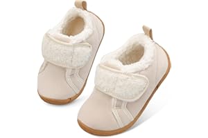 JOINFREE Baby Girl First Walking Shoes Anti-Slip Plush Baby Boys Slipper Shoes Cozy Toddlers Shoes