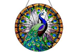MATIHAY Peacock Acrylic Window Hanging, Peacock Wall Decor Nursery Baby Room Decor for Birthday Party Decorations Mother’s Day Housewarming Gift (L, Peacock)
