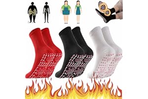 AOOGON 3 Paia Calzini Autoriscaldanti, Calzini Dimagranti Tormalina, Calzini Modellanti Digitopressione Autoriscaldanti per Pesca, Ciclismo, Escursionismo