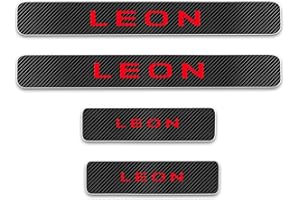 CWWHY 4pcs Umbral Puerta Fibra Carbono Coche Decoración estribos para SE-AT ​LEON 2010-2015, Bienvenidos Pedal Placa Desgaste antiarañazos Placas ProteccióN Embellecedores Accesorios