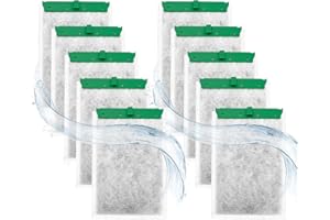 ROSYLEVE 10 Pezzi Adatti per Filtri Tetra Easycrystal 250 & Filterbox 300, Filtri di Ricambio per Reptofilter, Tetra Easycrystal Accessorio per Acquari Dotato di Carbone Attivo e Zeolite(Bianco + Verde)