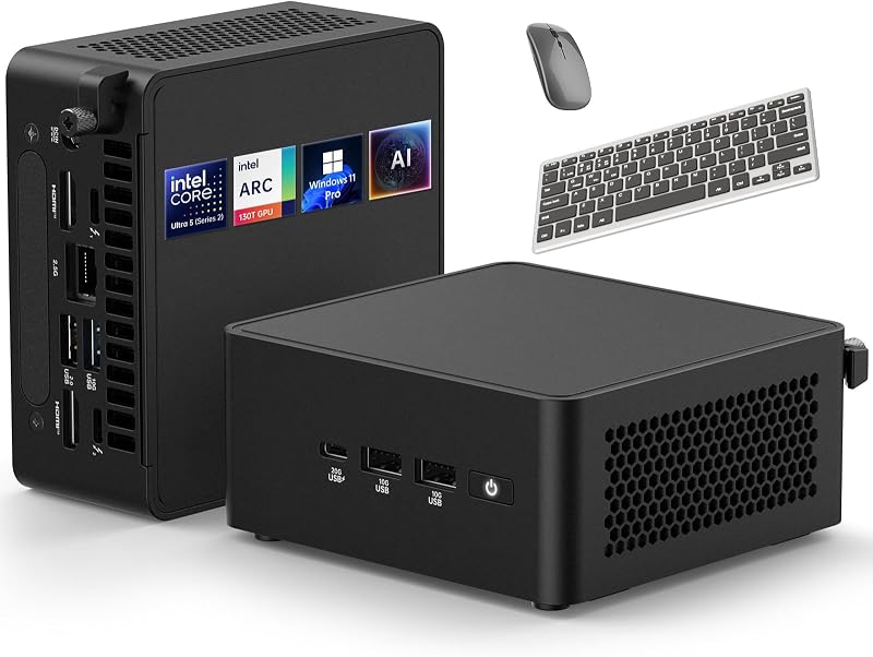 ASUS NUC 15 Pro Mini PC, Intel Series 2 Ultra 5 225H (14C/14T, hasta 4.9GHz), computadoras de escritorio pequeñas 64GB DDR5 RAM, 2TB PCIe SSD, Intel Arc 130T GPU, Win 11 Pro, Thunderbolt 4, WiFi 7