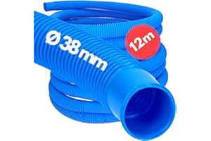 12 Meter Kalitec Poolschlauch 38mm, blau I Schwimmbadschlauch 38 mm I Schlauch Pool I Schlauch für Poolpumpe I flexibler Pumpenschlauch I Formstabil und Trittfest
