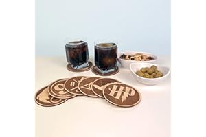 DIGIDU Sous-verres originaux, cadeau original, cadeau de Noël original, sous-verres en bois, sous-verres Geeks, porte-gobelets, cadeau de geek, cadeau de Saint Valentin (Harry Potter)