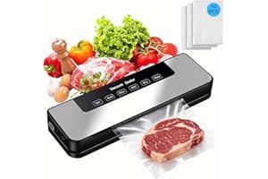 Macchina Sottovuoto Alimenti, 5 In 1 Macchina Sottovuoto Professionale Vacuum Sealer，Macchina Sottovuoto Domestica Per Conservazione Fresca(10 Sacchetti a Vuoto)