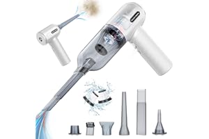 TIAZHAN Bezprzewodowy Odkurzacz Ręczny, 9000PA Mocny Odkurzacz Ręczny, Mini Przenośny Odkurzacz Ręczny 3 w 1, Szybkie Ladowanie USB, do Samochodu, Sierści Zwierząt Domowych, Dywanów, Domu, Biura, Biały