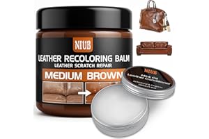 NIUB Cuero Líquido Reparador, Reparador Cuero Marrón Medio, Líquido Restaurador del Color del Cuero de Gran Capacidad de 240 g para Les Produits en Cuir - Contiene Aceite acondicionador