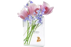XONGSYUE Florero de Libro Transparente, Jarron Libro, Acrylic Book Vase para Arreglos Florales, Jarrones Decorativos Modernos, Jarrón En Forma De Libro Transparente para Arreglos Florales Decoración del Hogar