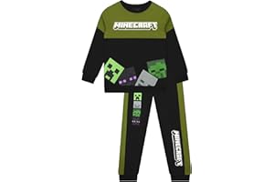 Minecraft Jungen Pullover und Jogginghose Jungen, Zweiteiler Kinderkleidung mit Creeper und Skeleton, Gaming Outfit Set