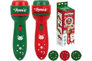 GÉNÉRIQUE 2 Pièces Projecteur De Lampe De Poche De Noël, Torche De Projecteur De Noël, Projecteur Lampe À Dormir Histoire Enfant Jouets Éducation Précoce, Diapositive Projecteur Torches Pour Filles Et Garçons