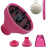 JOIYHY Diffusore Capelli Ricci Universale in Silicone, Adattabile a Asciugacapelli con Diametro 4-5cm, Diffusore Pieghevole C