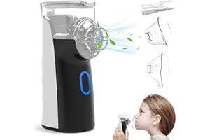 JOIENDY Aerosol Portatile Silenzioso, Macchina Aerosol per Adulti e Bambini - Ultrasuoni Aerosol Efficace per Alleviare la Respirazione, USB-C Ricaricabile, 2 Maschere E Boccaglio