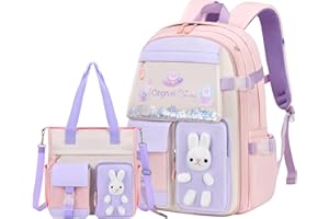 LANSHIYA Kawaii Backpack for School Girls Bunny Backpack Kids Casual Bookbag Cute Outdoor Daypack
