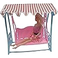Fat-catz-copy-catz 1x Plastic Pink & Blue Garden Swing for 11"-12" Princess Dolls Dollhouse Furniture - Doll NOT Included