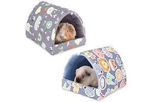 UPINS 2 Pack Guinea Pig Bed, Guinea Pig Hideout Washable Small Animal House Cage Accessories for Dwarf Rabbits Chinchillas Hamsters Hedgehogs Ferrets Bearded Dragons and Rats