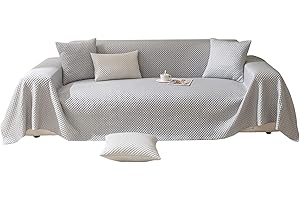 VanderHOME Engrosar Comodidad Funda de sofá Pañuelo de sofá Sala Universal Almohadilla sofá Verano Fresco Antideslizante Flexibilidad Multifuncional Transpirable Funda Protectora Sofa 210*340cm Gris