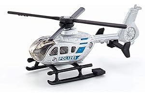 siku 0807, Hélicoptère de police, métal/plastique, Argenté, rotors rotatifs