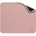 Logitech Mouse Pad - Studio Series, Computer Mouse Mat with Anti-Slip Rubber Base, Easy Gliding, Spill-Resistant Surface, Durable Materials, Portable, in a Fresh Modern Design-Dark Rose (956-000033)