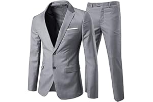 Allthemen Abito da Uomo 2 Pezzi Completo da Sposa Slim Fit a Due Bottoni Abiti da Lavoro Blazer Giacche Casual Pantaloni