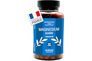VEEGREEN Magnésium Marin et Vitamine B6 | Anti Stress et Fatigue Naturel | 120 Gélules d'Origine Végétale | 4 Mois de Cure pour retrouver votre vitalité | Fabrication Française | Vegan