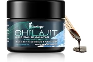 GOZITEPE Shilajit High Potency Purified Himalayan Shilajit Resin with Fulvic Acid, Trace Minerals & Humic Acid, Vegan, Replenish Energy and Immune Support (Pack of 1)