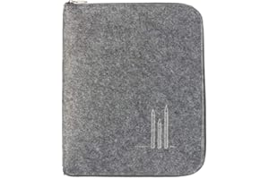 ‎LUXDAG luxdag Schreibmappe aus Filz mit Reißverschluss A4 (Farbe & Bestickung wählbar) - Mappe für Schreibblock, Dokumente, Visitenkarten, Stifthalter - Organizer für Business, Uni & Büro