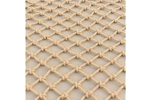 Yimihua Filet d'escalade pour Enfants sécurité de la Cargaison extérieure Filet Anti-Chute Adultes Fitness Filet de Jute Filet de Chanvre de Jute 6mm * 15cm Échelle de Corde de fret(Size:1x4m)