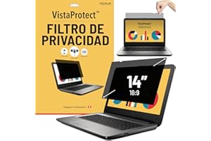 VistaProtect - Filtro de Privacidad y Filtro Anti Luz Azul Premium, Privacy Screen Filter, Protector de Pantalla para Ordenador Portátil (14″ Pulgadas)