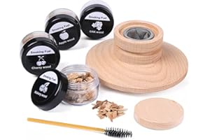 SMBOX Cocktail Smoker with Wood Chips Old-fashioned Smoker Kit for Cocktails,Whiskey, Bourbon,Drinks, Meat Cheese -4 Flavors of Wood Chips(Cheery/Oak/Hickory/Apple)