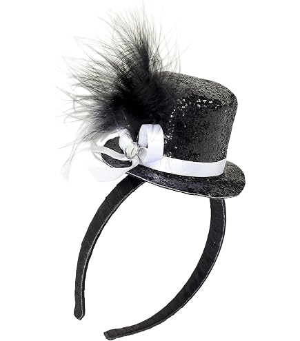 BOFUNX 2 Stücke Mini Hut Haarklammern Feder Schleife Haarspange Fasching Haarschmuck Rot Schwarz Karneval Haarschmuck