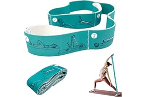 Eumspo Yoga Stretch Gurt mit 8 Schleifen - Bessere Dehnung, Fitnessbänder mit Übungsanleitung, Unisex Sportgürtel für Anfänger und Fortgeschrittene, Ideal für Körperliche Therapie