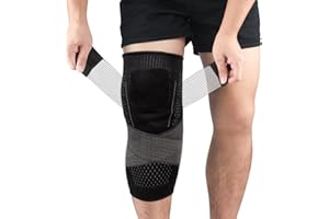 BAFIWU Rodilleras Menisco Y Ligamento, Rodilleras Crossfit Mujer Hombre, Rodillera de Compresión con Correas Ajustables, Rodilleras Voleibol Rodillera Menisco para Aliviar Dolor Artritis Crossfit Gym (XL)