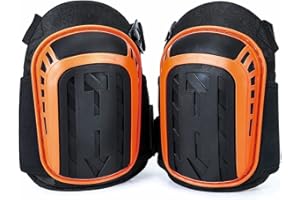 ENMAYODE Knee Pads Work,Knee Pads with Heavy Duty Foam Padding and Gel Cushion,Strong Double Straps and Adjustable Easy-Fix Clips for Men,Women,Construction,Flooring,Gardening,Cleaning and DIY (Orange)