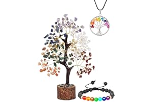 YATSKIA Sette Chakra -Tree of Life - Albero di cristallo per energia positiva - Decorazione dell'albero della vita - Decorazione dell'albero Feng Shui - 7 Chakra - Money Tree - Regali spirituali -Cultura