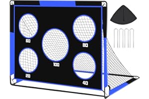 Gofady 2-in-1 Fußballtor für Kinder – Tragbares & Stabiles Fussballtore mit 5 Zielbereichen, Faltbares Design, Tragetasche, Garten, Park, Strand