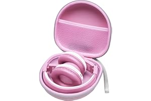 L LTGEM Kids Headphones Case Carrying Case for iClever BTH12 BTH20 BTH26 BTH03 HS14 HS19 / Candy Bila/IMYB Foldable/EarFun K1 Kids Bluetooth Headphones - Portable Travel Bag-Pink (Case Only)