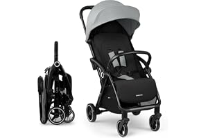 KikkaBoo Barnvagn, buggy CIELA, barnvagn upp till 22 kg, automatisk hopfällning, justerbart ryggstöd, låg vikt, kompakt, kabinstorlek